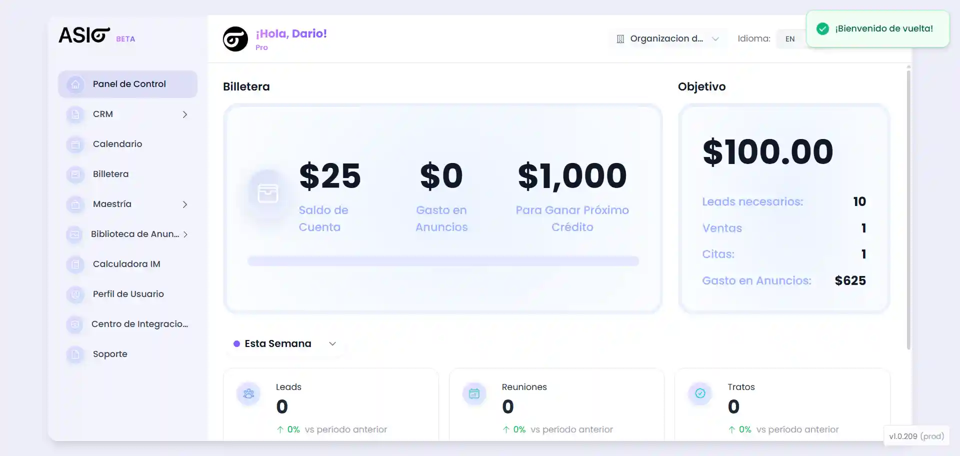 Screenshot of ASIO Dashboard — Full-stack business management platform with multi-user work