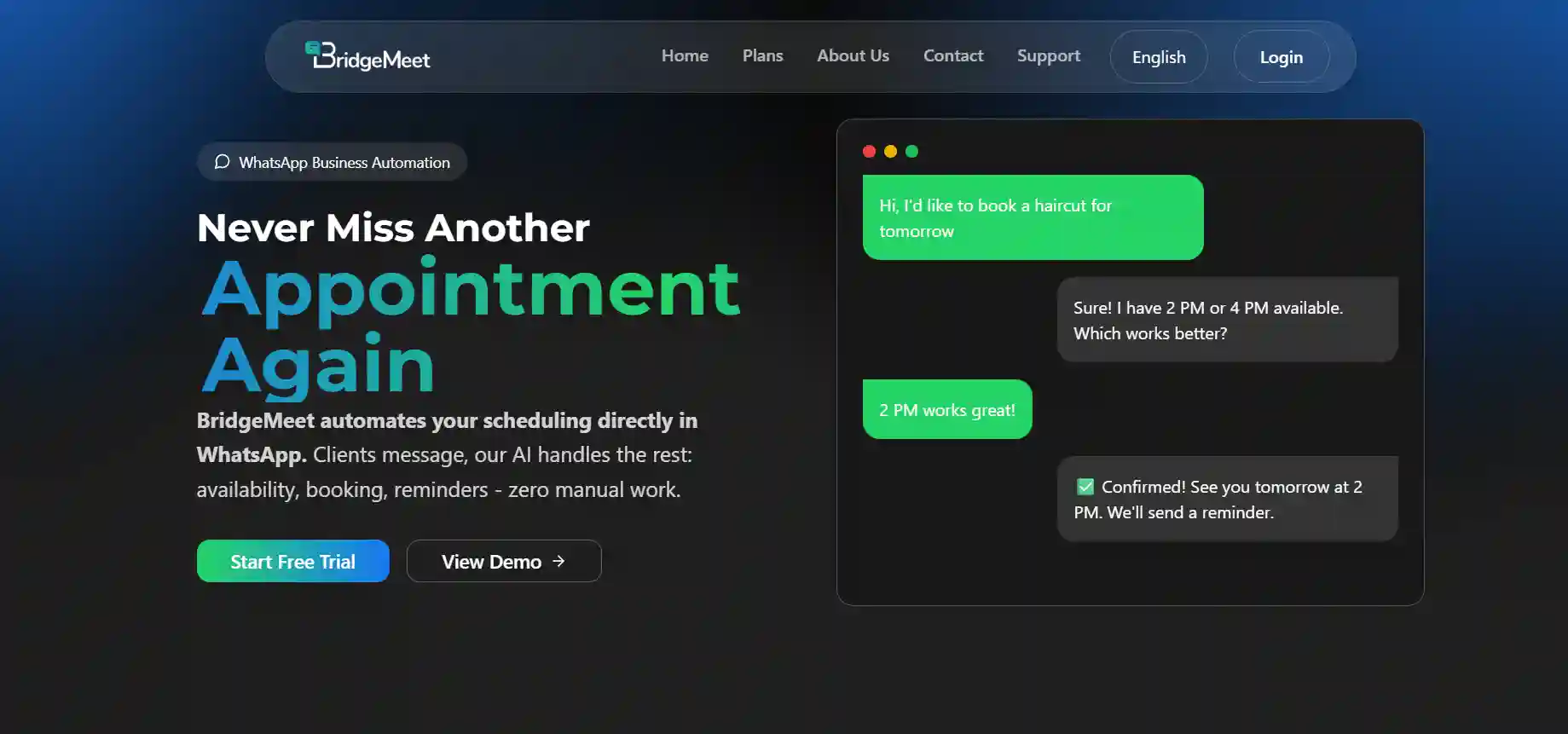 Screenshot of BridgeMeet — Multi-tenant SaaS platform that fully automates appointment 